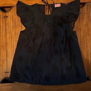 Kate spade black eyelet blouse